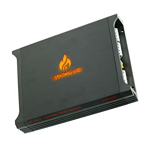 Audiobank AB1400.4 4 Channel 1400 Watt 2 Ohm A/B Class Car Audio Stereo Speaker Amplifier with Bass Control, Bridgeable, LED Indicator with Bass Knob Included Audiobank AB1400.4 4 Channel 1400 Watt 2 Ohm A/B Class Car Audio Stereo Speaker Amplifier with Bass Control, Bridgeable, LED Indicator with Bass Knob Included